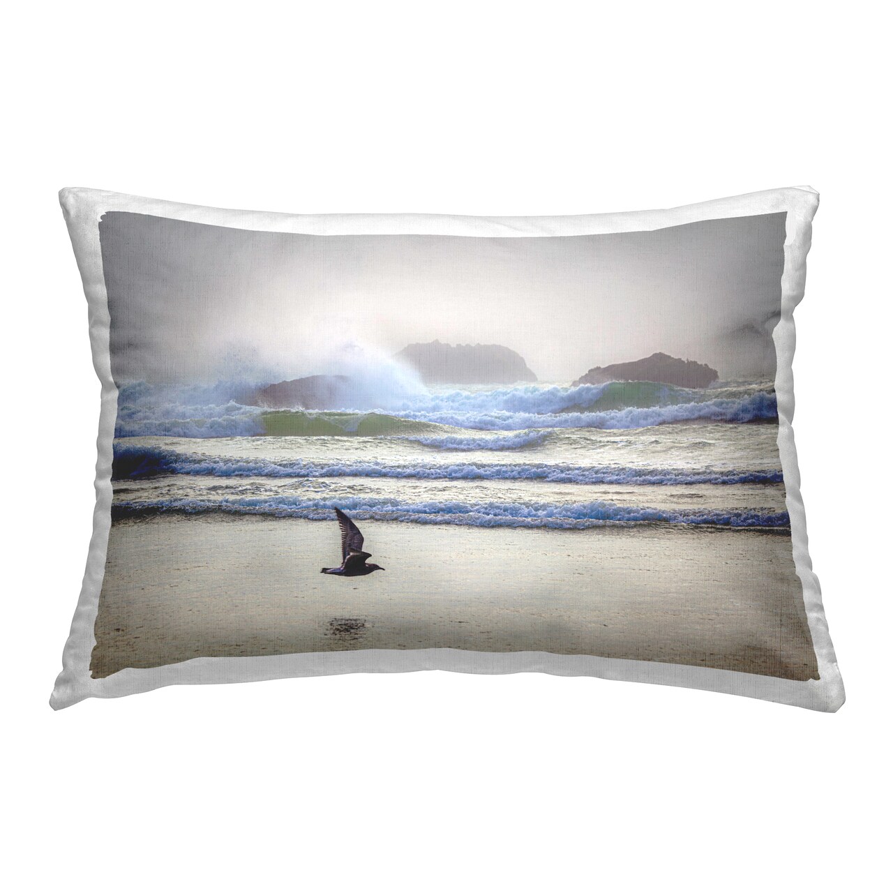 Flying Low over Shore Decorative Printed Throw Pillow Design by Marty Hulsebos, 14 x 7 x 20